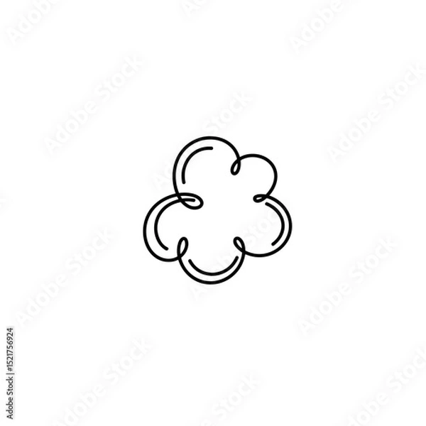Fototapeta Simple outline cloud shape in minimalistic design  