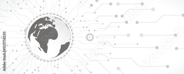Fototapeta Global internet connection. Business communication concept for science or syber presentation