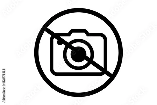 Fototapeta Camera not allowed icon. Camera icon. 