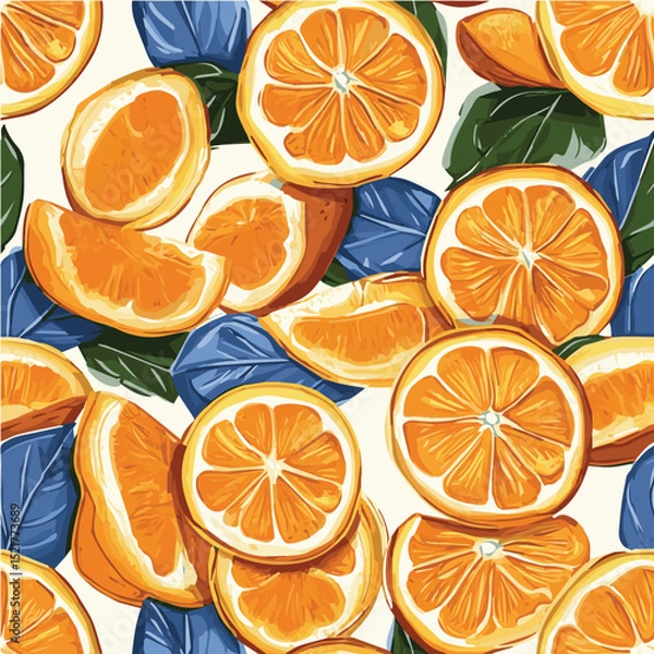 Obraz Vector illustration seamless pattern of orange for poster