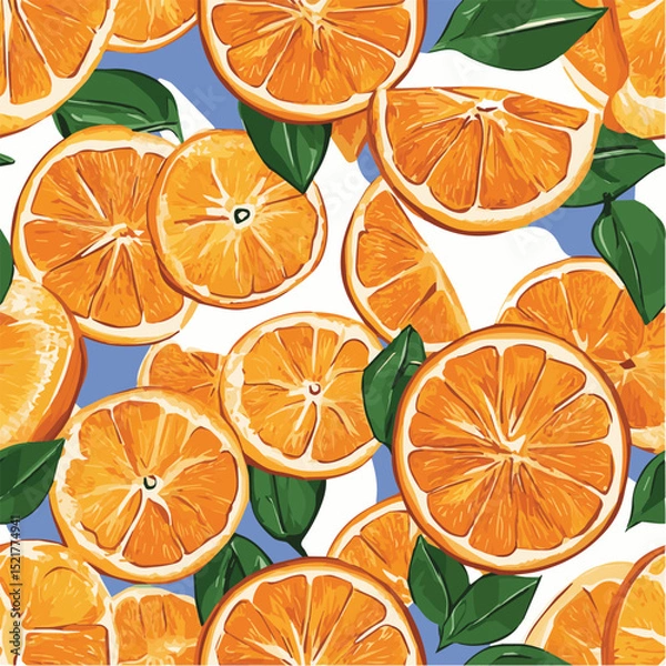 Obraz Vector illustration seamless pattern of orange for poster