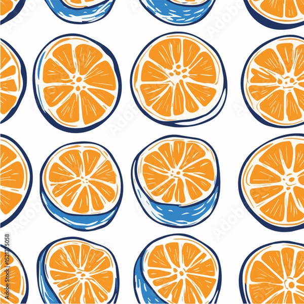 Obraz Vector illustration seamless pattern of orange for poster