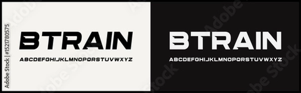 Obraz Futuristic bold vector font. Uppercase alphabet with modern and tech typography.