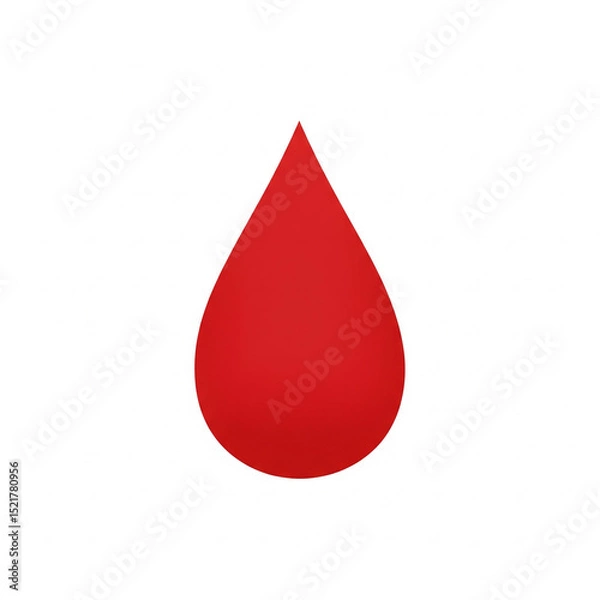 Fototapeta Matte mid-red blood drop isolated on white background