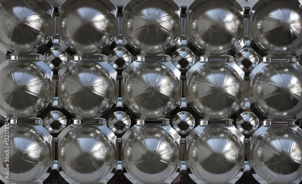Obraz Metallized panel with semicircular convex elements
