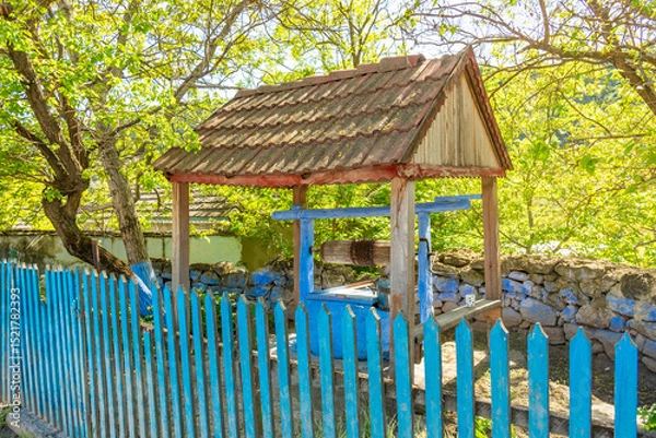Obraz Colorful well of Butuceni,  Moldova