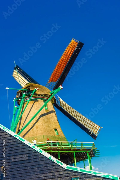 Obraz Beautiful windmills in the countryside area of Zaanse Schans, Netherlands