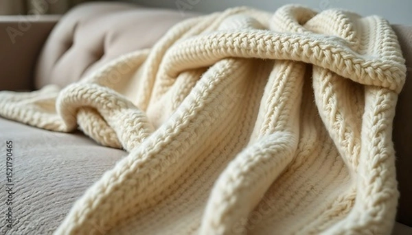 Fototapeta blanket that is laying on a couch