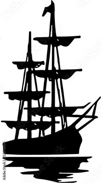 Obraz ship silhouette vector