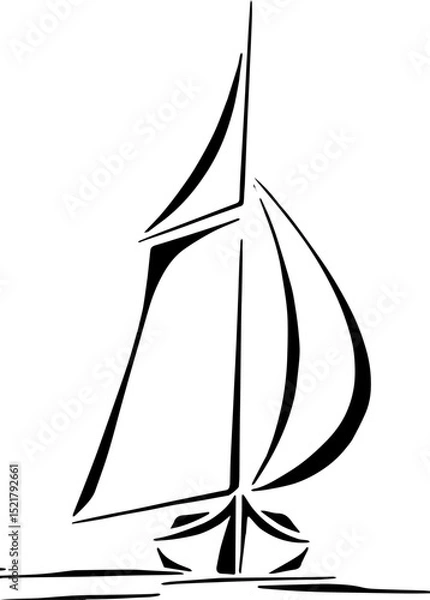 Obraz silhouette of a sailing boat