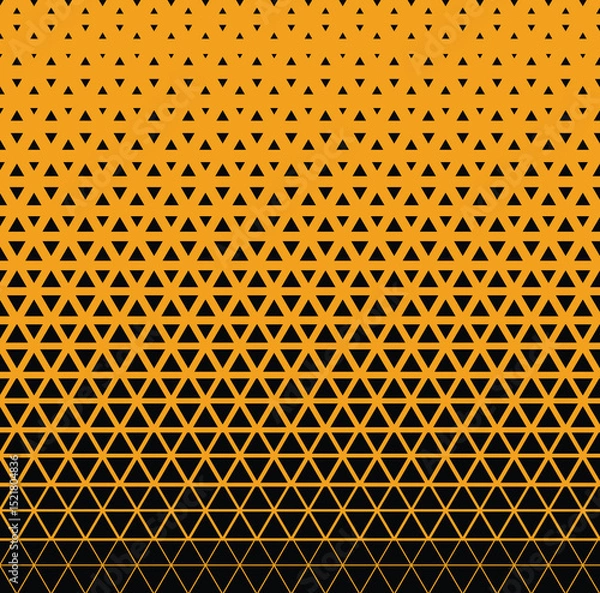 Obraz Abstract seamless geometric triangle pattern. Mosaic background of black triangles.Vector illustration on orange background ,Abstract seamless geometric pattern.