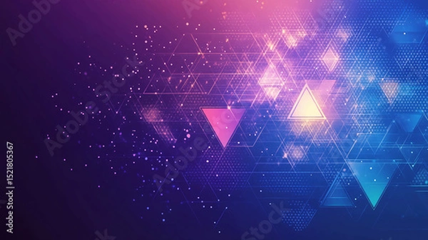 Obraz Abstract technology background with triangles and geometric shapes for digital wallpaper design