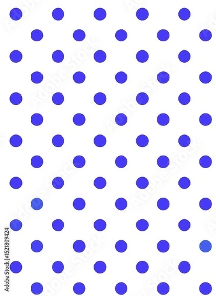 Fototapeta Seamless blue polka dot pattern on white background in minimalistic style for textile, wrapping paper, scrapbook, and decorative design