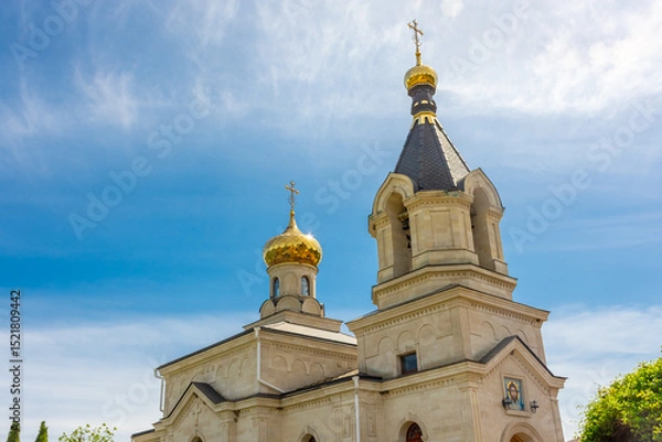 Obraz Golden domes of the Orheiul Vechi Monastery in Butuceni,  Moldova
