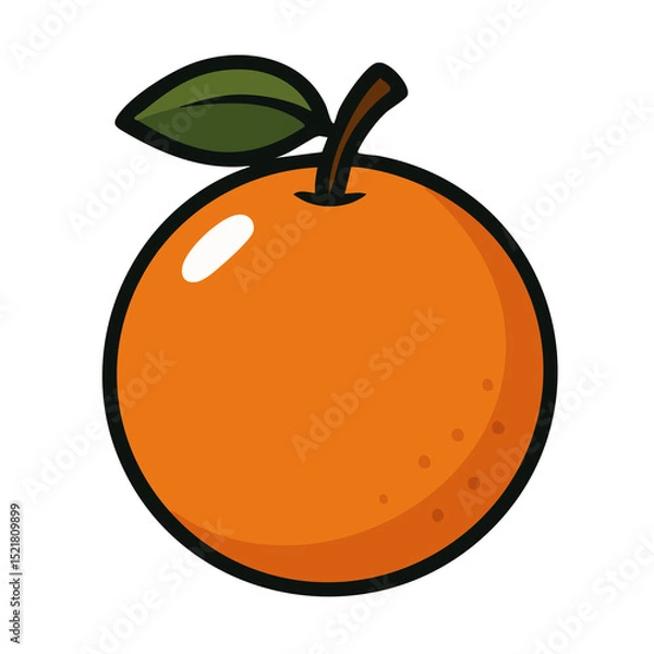 Obraz  Flat vector illustration of an orange.