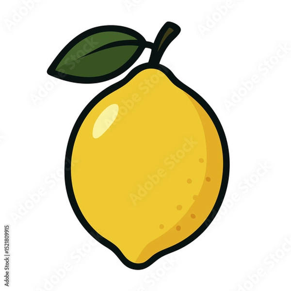 Obraz  Flat vector illustration of a lemon.