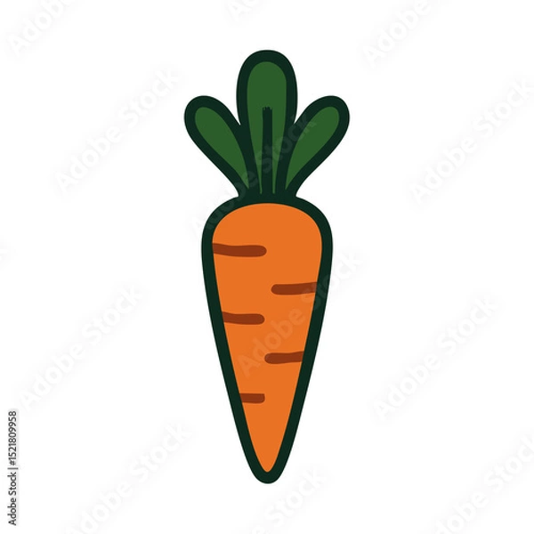 Obraz : Flat vector illustration of a carrot.