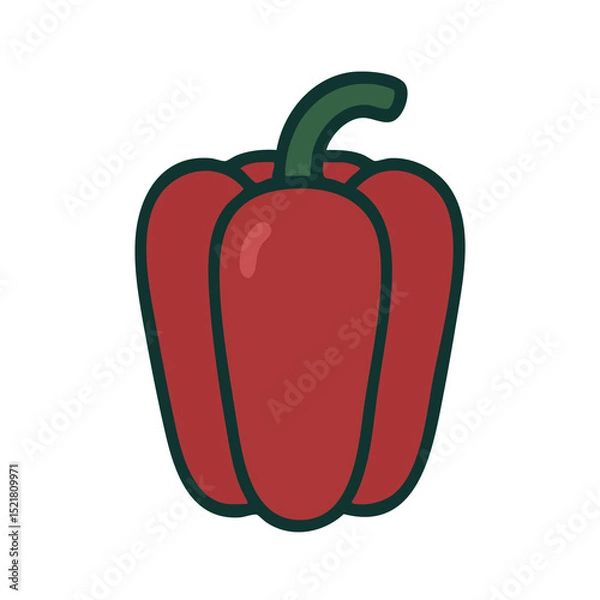Obraz Flat vector illustration of a bell pepper.