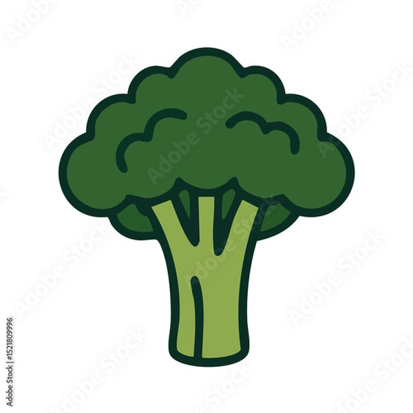 Obraz Flat vector illustration of a broccoli.