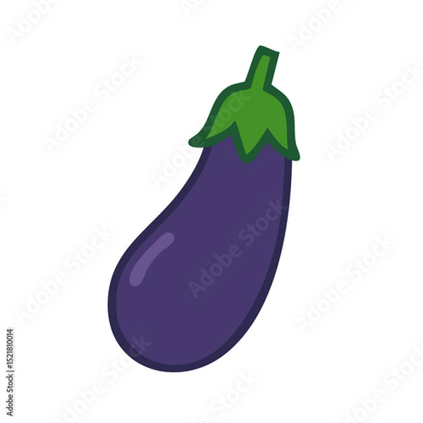 Obraz Flat vector illustration of an eggplant.