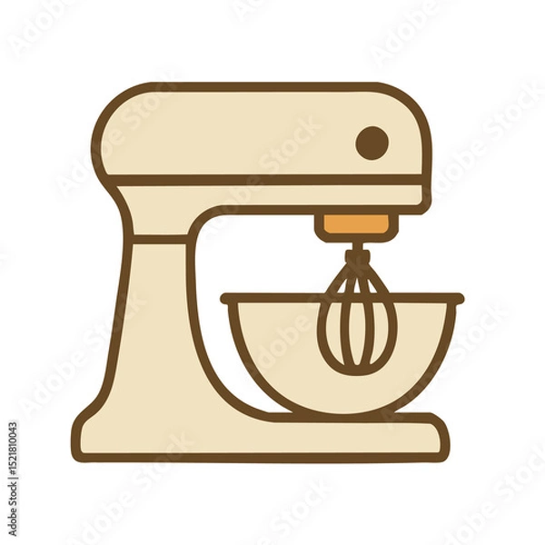 Obraz Flat vector illustration of a stand mixer.