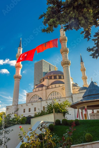 Obraz Turkish mosque of Tirana in the city center,  Albania