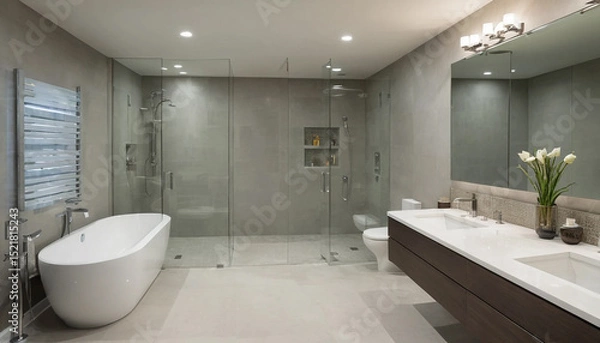 Obraz Wide space bathroom with central sink