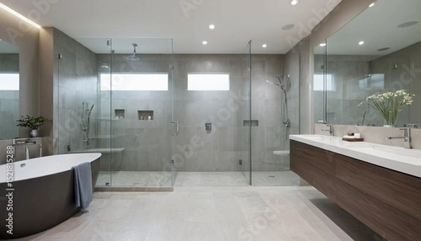 Obraz Wide space bathroom with central sink