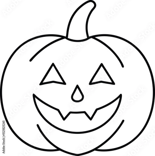 Obraz jack o lantern face icon line art vector illustration on transparent background