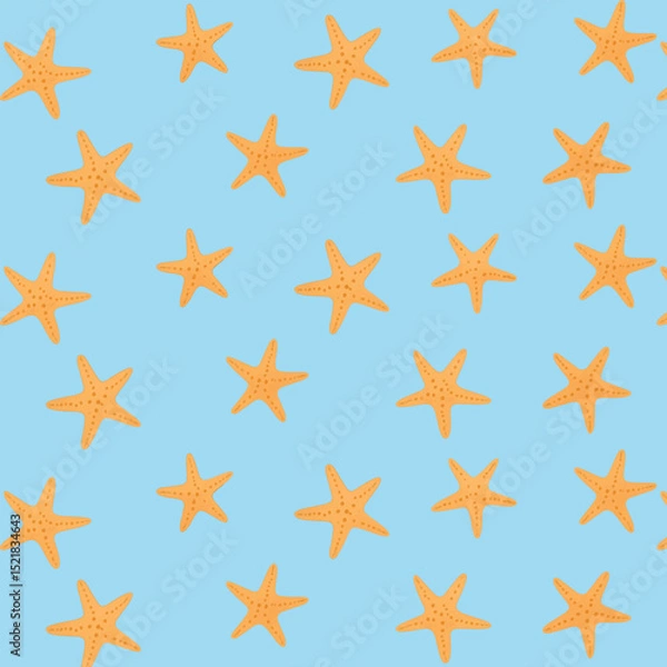 Fototapeta Seamless Starfish Pattern on Transparent Background