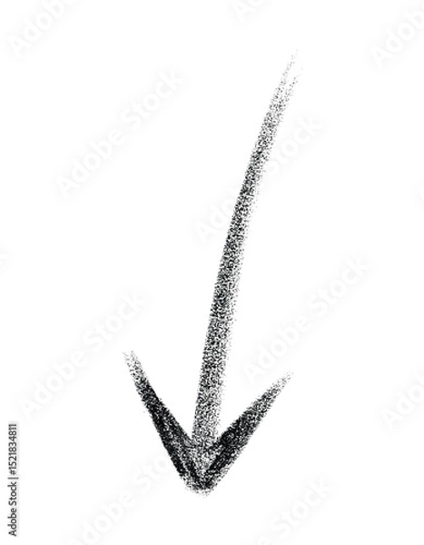 Fototapeta Hand-drawn crayon Balck arrow marker isolated PNG transparent. Hand-drawn brush stroke arrows on a transparent background	