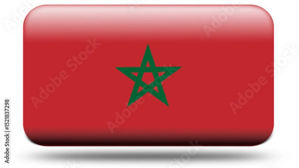 Obraz 3D Rectangular Flag of Morocco with Realistic Finish