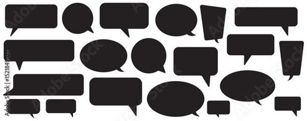 Fototapeta Speech bubble collection. Set of speech bubble icon vector. Comment box icon vector set. Speech bubble comic buttons for web design. dialogue box silhouette vector set. Chat message template. 