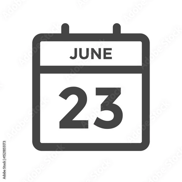 Fototapeta June 23 Calendar Day or Calender Date - Deadline or Appointment