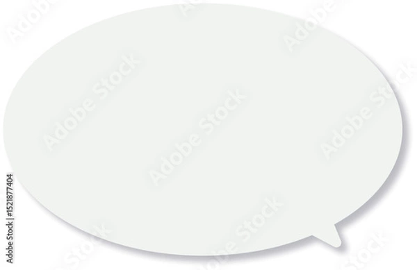 Fototapeta 薄いグレーの楕円形の吹き出し。ドロップシャドウ付き。シンプルで使いやすい。