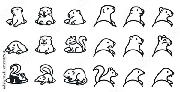 Obraz Adorable woodland animal icons for graphic design projects