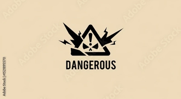 Fototapeta High Voltage Danger Striking Graphic Design of a Hazardous Warning Symbol