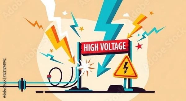 Fototapeta High Voltage Danger Understanding Electrical Safety and Preventing Accidents