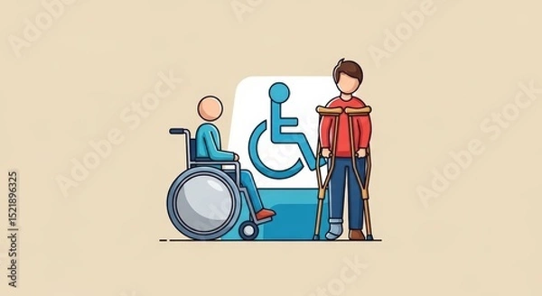 Fototapeta Accessibility and Inclusion Empowering Individuals with Disabilities through Design and Support