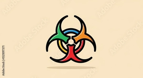 Fototapeta Colorful Biohazard Symbol Illustration A Vibrant Vector Graphic Design of a Biohazard Warning Sign