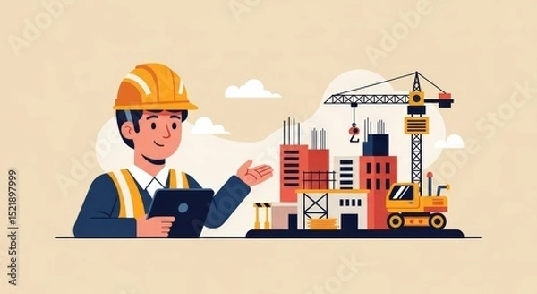 Fototapeta Construction Project Management Planning, Execution, and Oversight of Building Projects
