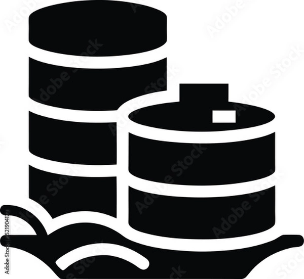 Obraz data lake icon stylized water with database