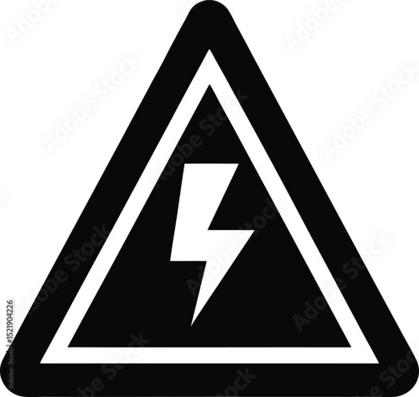 Obraz electric shock hazard sign with lightning flash