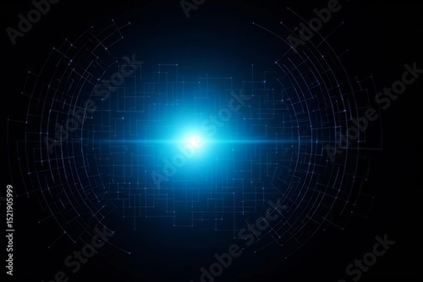 Obraz デジタルネットワークと光が広がるテクノロジー背景