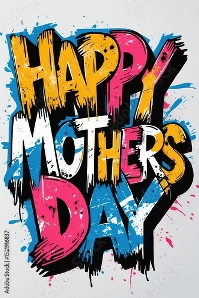 Obraz Creative Mother's Day greeting with vibrant colors and artistic design for celebration and joy