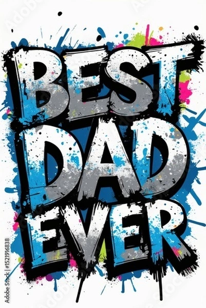 Obraz Best dad ever graffiti style graphic, fathers day graphic