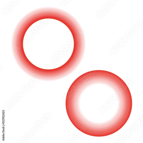 Obraz Glowing red circles. Soft shadow rings. Round light effect. Vector abstract symbol.