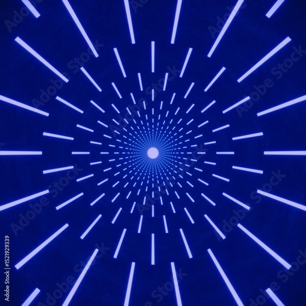 Fototapeta blue lighting with empty tunnel space, 3d rendering sci-fi concept