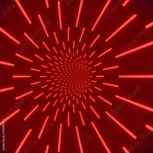 Obraz red lighting with empty tunnel space, 3d rendering sci-fi concept