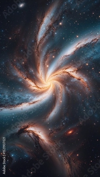 Obraz Mesmerizing spiral galaxy with vibrant colors captured in deep space